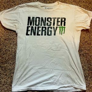 Monster energy white tee shirt mens medium.